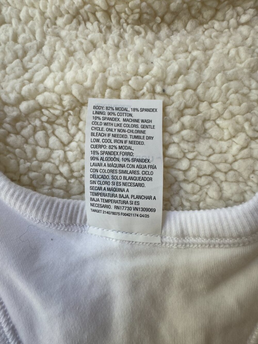 All in Motion White Ribbed Racerback Support Tank Shelf Bra NWT Size L - Picture 4 of 5